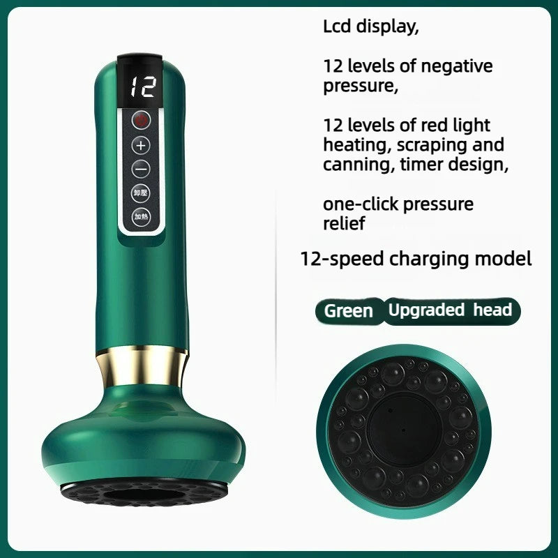 12 Speed Electric Suction Cup Massager, Scraping Suction Cup, Anti Orange Peel Tissue, Beauty, Scraping, Hot Compress, Slimming