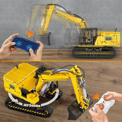 MOULD KING 13112 Technical Car Toys The MOC-2513 APP&RC Motorized Excavator Model Building Blocks Bricks Kids Christmas Gift