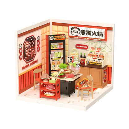 Rolife Night Out Food Stall DIY Modern Miniature House Themed Restaurant Assembly Model Kit For Model Enthusiasts Kids Adults