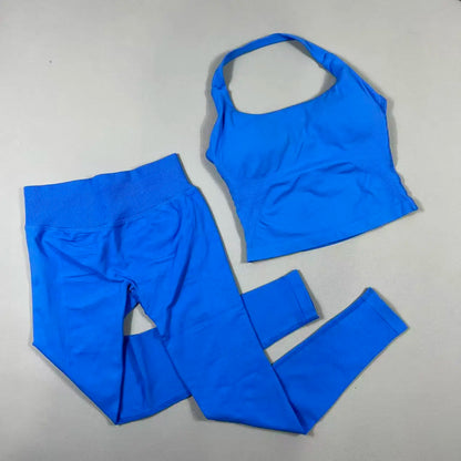 2 Pieces Sportswear Women Yoga Set Gym Clothes Sportswear Yoga Suits High Waist Scrunch Fitness Tracksuits  Pilates Set