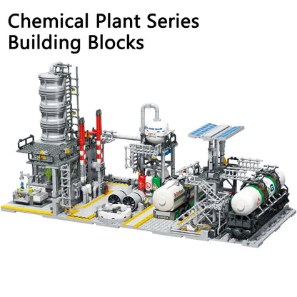City Street View Building Blocks Natural Gas Storage Center Laboratory Transport Station 3 In 1 Assembly Model Bricks Adult Gift