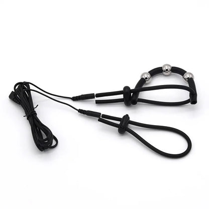 Electric Shock Bdsm Cock Sheath Ball Stretcher Host Cable E-stim Penis Ring Electro Sex Toy for Men Glans Testicle Loops Massage
