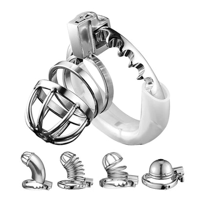 New Style Men's Metal Chastity Cage Adjustable Snap Ring SM Bondage Conditioning Stainless Steels CB Chastity Lock Adult Sex Toy