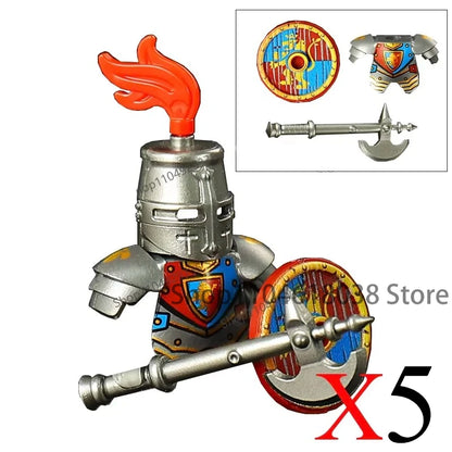 Green Dragon Raven Knights Shield Action Figures MOC Medieval Ancient Knights Scene Building Block Creative Toys for Children