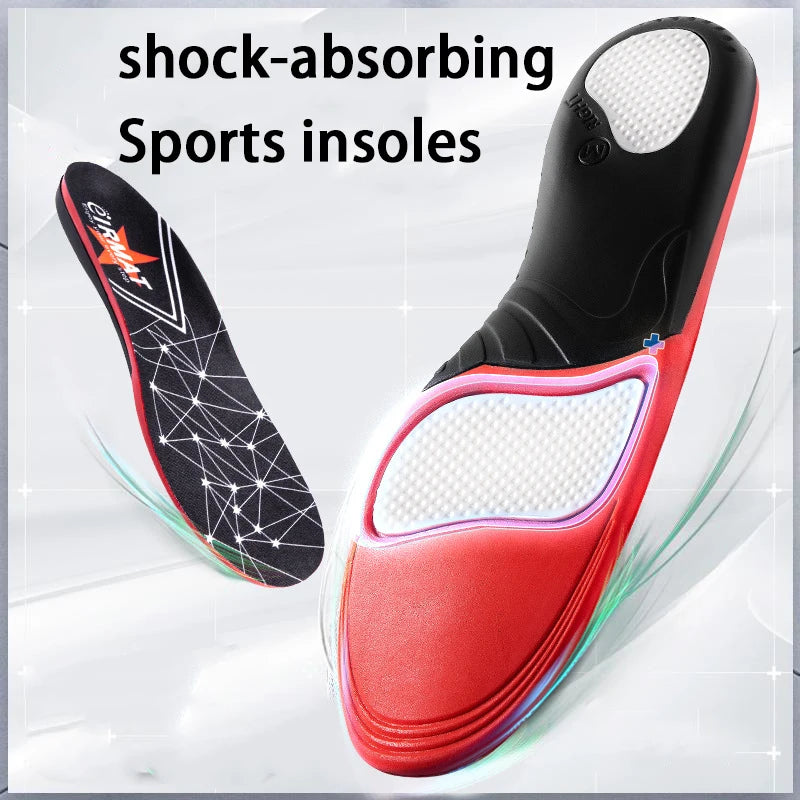 Anti-Fatigue Sports Insoles, Multi-Shock Absorption Cushion Inserts TPU Support Insoles for Basketball & Running Shoes 2Pcs/4Pcs