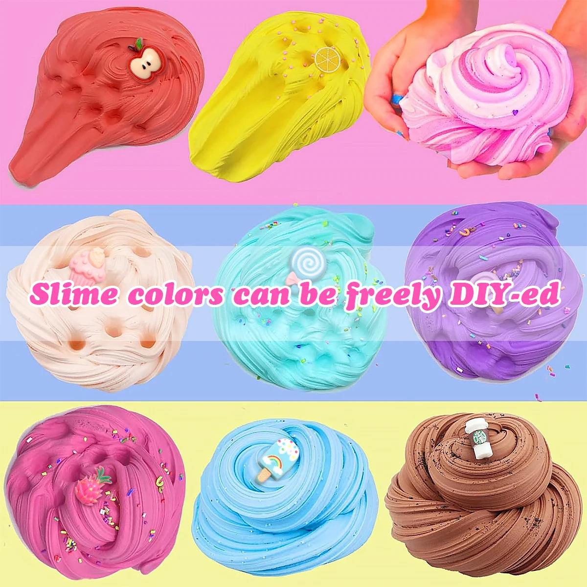 Random Color  Slime Kit for Kids, Soft Stretchy Non-Sticky Slime, Stress Relief Sensory Toy, Safe DIY Gift for Boys and Girls