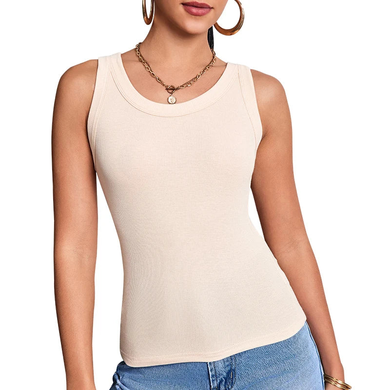 6/3/1 Piece Ladies Bottoming Solid Color Fashion Threaded Vest Casual Joker Sports Girl Mixed Color Combination Coat Parent-chil
