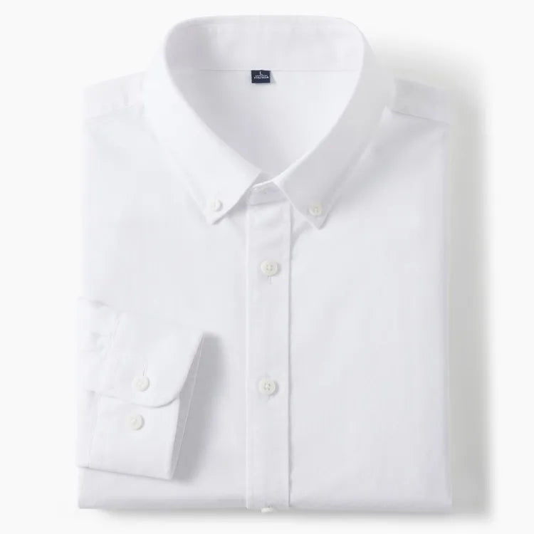Men's 100% Cotton Oxford Shirt - Breathable Sweat-Wicking Button Down with Slim Fit & Crisp Texture