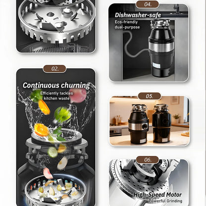 Electric Kitchen Food Waste Disposer Heavy-duty Under Sink Grind Garbage Disposal Unit Food Waste Grinder Machine 220V 550W