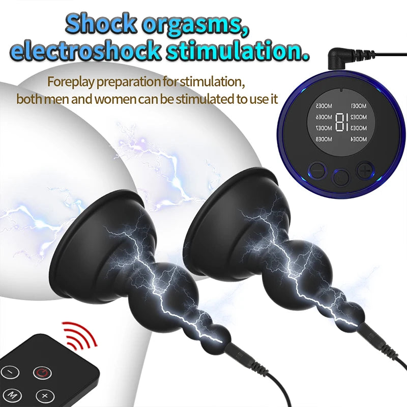 Electric Shock Nipple Sucker Clamps Electro Stimulator Adult Stimulator BDSM Sex Toys For Women Couples Female