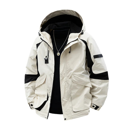 Men's Jackets Hooded Patchwork Coat Spring Fashion Casual Outerwear Women Autumn Outdoor Couple Clothes Loose Coats Streetwear