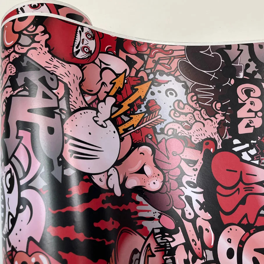 20/30/40/50/58X152CM Premium Graffiti Stickerbomb Vinyl Wrap Car Motorcycle Scooter Bike Wrapping Covers Decal Film
