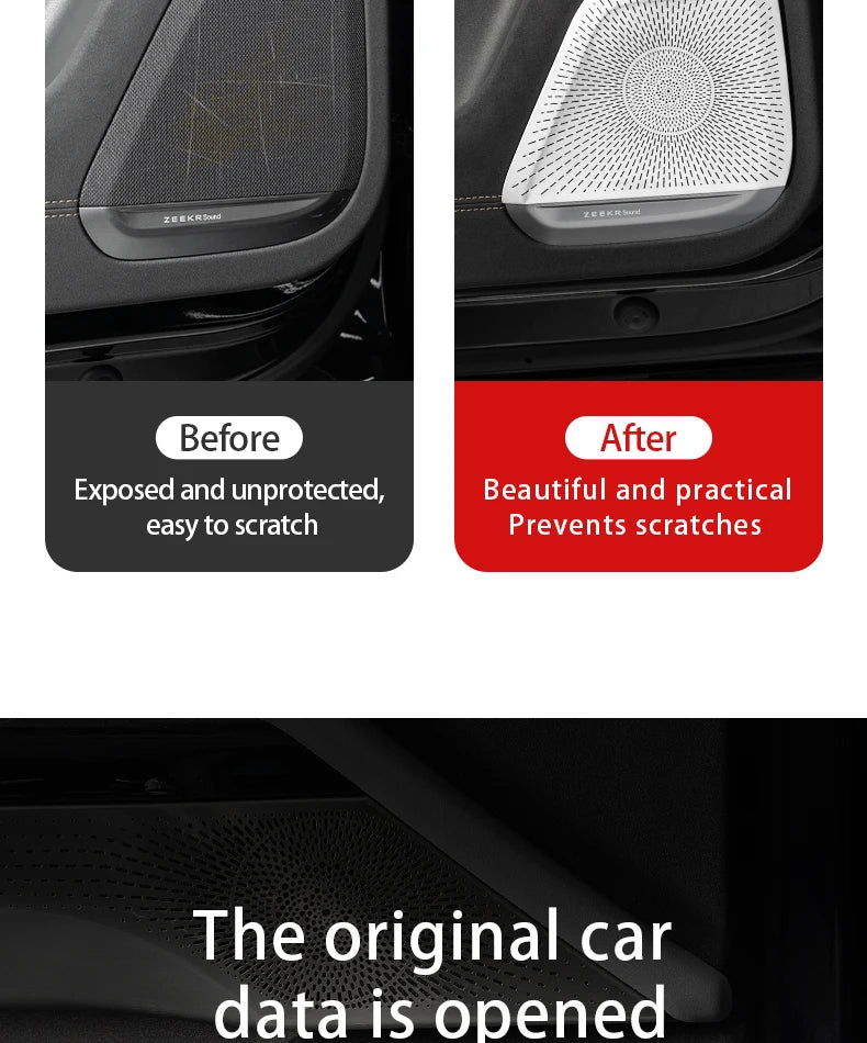 Car audio cover For ZEEKR 7X Door Horn Cover Audio Protective Cover Metal Car Interior Trim Accessories