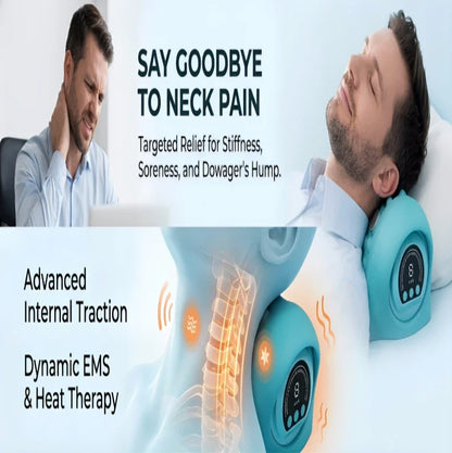 Electric Neck Cervical Traction Massager Vibration Kneading Massage Pillow Ergonomic Head Pillow Home Relax Tool