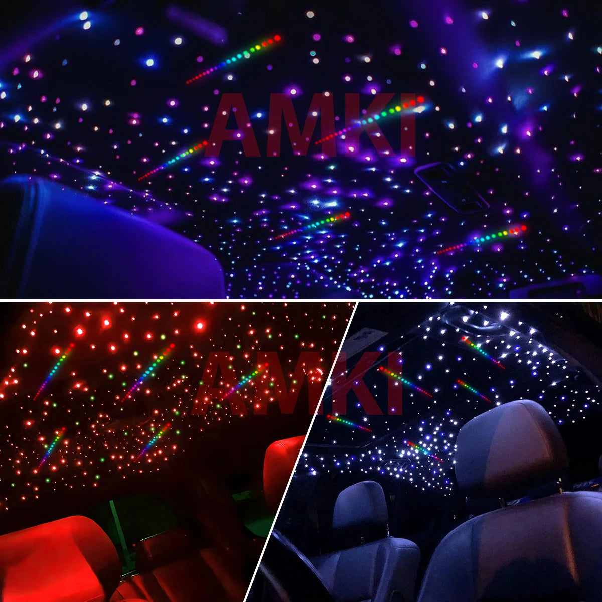20W Dual Port Twinkle Starlight Meteor Starry Sky Car Roof Star Ceiling APP&Music Sync Car Interior Fiber Optic Ambient Light