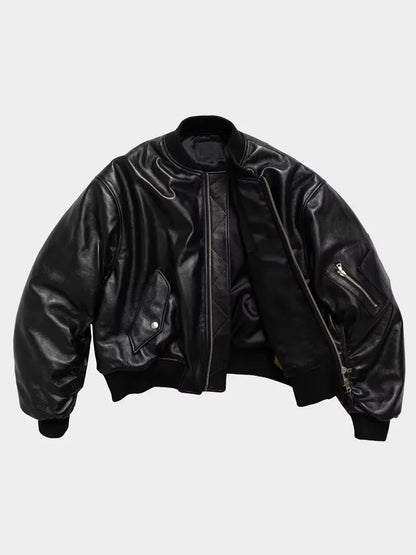 Mauroicardi Autumn Cool Handsome Black Thickened Warm Pu Leather Bomber Jacket Men Zipper Luxury Designer American Clothes 2025