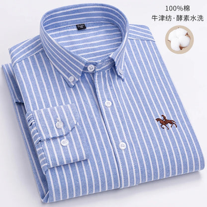 Fashionable Cotton Men's Shirt Long-Sleeved Oxford Soft Comfortable And Breathable Classic Versatile Business Casual Men's Shirt