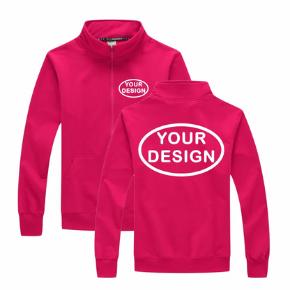 Customized LOGO Men's Thin Jacket Embroidered Printed Zipper Coat Spring and Autumn Street Stand up Collar Cardigan Hoodie