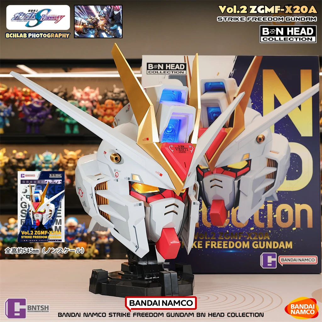 In Stock Bandai BN Head Collection Vol.2 ZGMF-X20A Strike Freedom Anime Figure Assembly Model Toy For Boys Birthday Gift