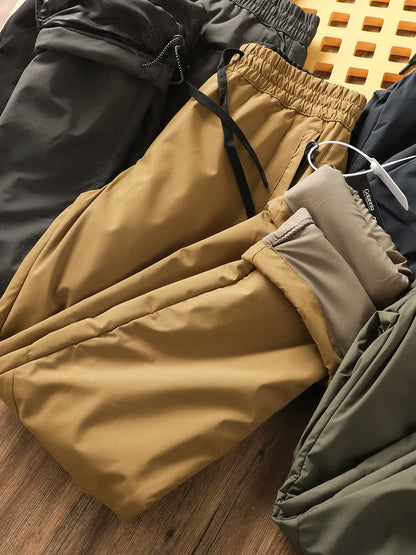 Nordic Men's Winter Ski Pants Fleece Lined Hiking Outdoor Windproof Waterproof Snowproof Cotton Trousers Youthful Energy Style