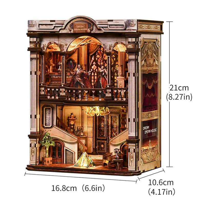3D Wooden Puzzle Dollhouse DIY Miniature House Kit Assemble Fantasy Book Nook Bookend Handmade Furniture Home Decoration Gifts