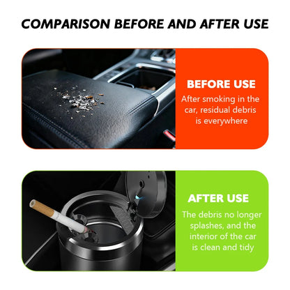 Alloy LED Car Ashtray With Lid Portable Ash Tray Mini Trash Can For Smart Fortwo Forfour 451 453 450 452 454 Forspeed Forjeremy