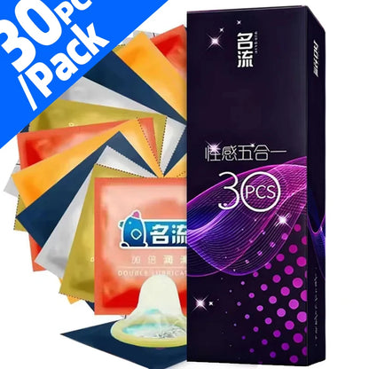Warehouse Shipped Condoms 30pcs /packIntimate Good Sex Products Combining Particles and Threads for Long-lasting Pleasure