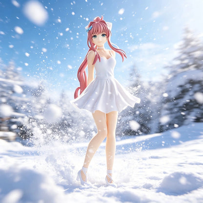 Doki Doki Literature Club! Cute Monika Ball Gown Anime Figure Model Ornament Collectible Toys Girls Gift