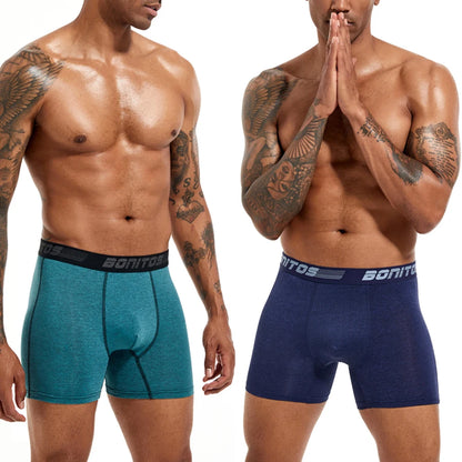 6Pcs/Pack Men's Boxer Briefs Plus Size Boxers Man Underwear Polyester Panties For Men Underpants Alphabet Elastic Webbing Shorts