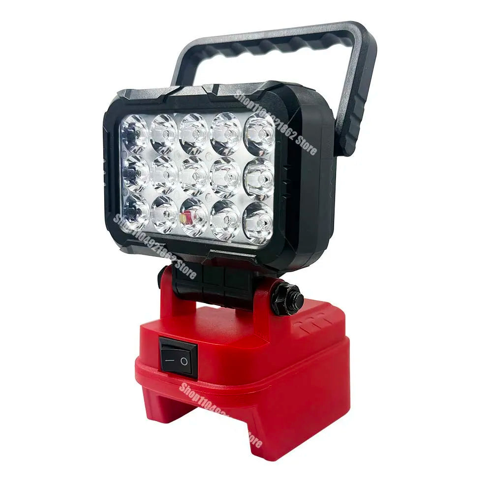 Power Tool Parts for Makita for Milwaukee for Dewalt 18V Lithium Battery LED Work Lights Lamp Hand Lantern Spotlight USB Charger