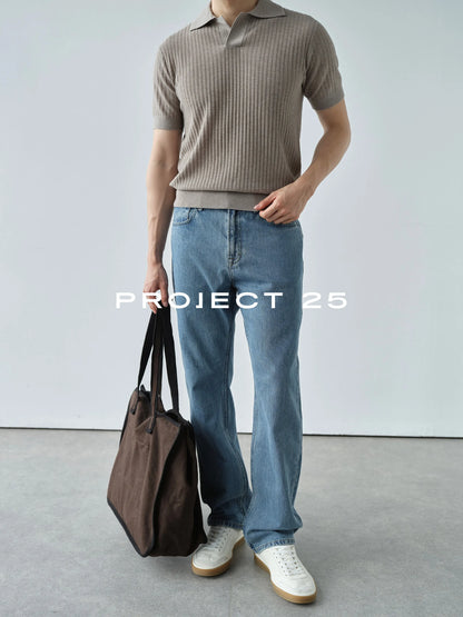 PROJECT 25 Mens Vintage Indigo Wash Jeans Japan KUROKI Okayama Denim Fabric Slim Straight Fit Business Commuter Casual Pants