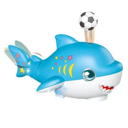 Electric Blowing Ball Shark Automatic Obstacle Avoidance Floating Ball Swing Shark with Music Light Interactive Toy Kid Gifts