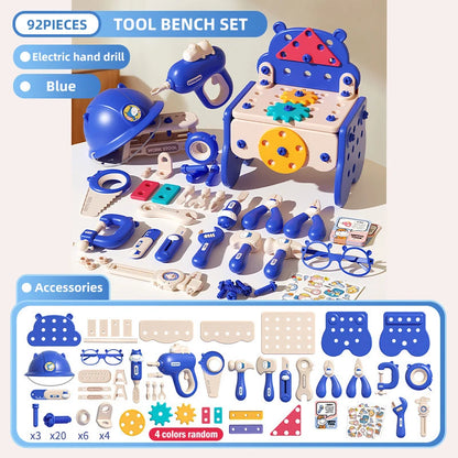 Repair Toolbox Toy Set Electric Toy Drill Bit Simulation Repair Electrical Work Box Mini Screw Drive Tool Birthday Holiday Gifts