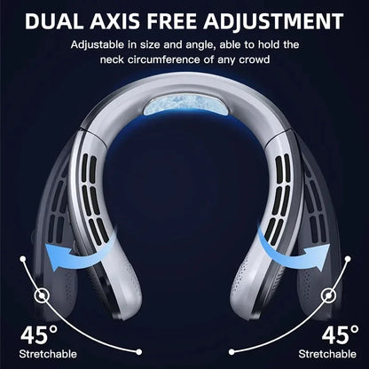 Lenovo 8000mAh Hanging Neck Fan Portable Bladeless USB Rechargeable Mute LED Digital Display Electric Air Cooler USB Handheld