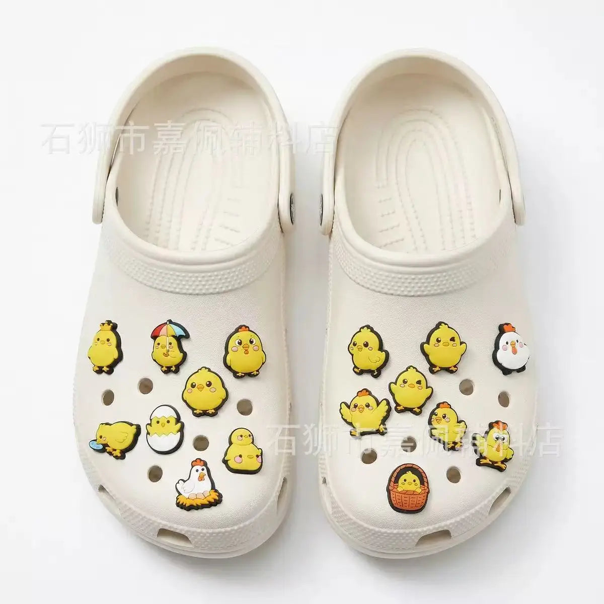 20-100pcs Cute Little Yellow Chicken Shoe Charms For Sandals,Shoe Decoration Accessories Shoe Pins Great Gift For Men Wom