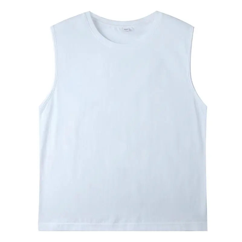 High Quality Sleeveless Cotton T Shirt Custom Print Embroidery Personal Design Company Team Logo Men And Women Tops