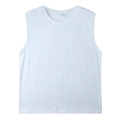 High Quality Sleeveless Cotton T Shirt Custom Print Embroidery Personal Design Company Team Logo Men And Women Tops