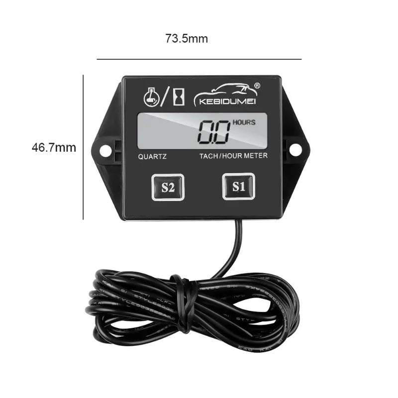 Digital Motor Speedmeter – Engine Hour Meter Tachometer Gauge, RPM LCD Display for Gasoline 2 Stroke 4 Stroke