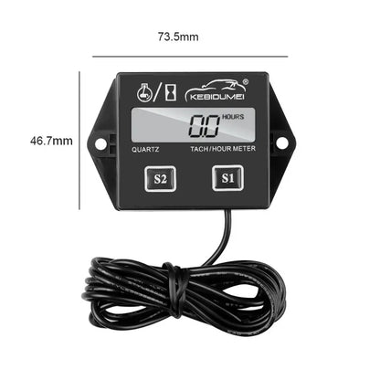 Digital Motor Speedmeter – Engine Hour Meter Tachometer Gauge, RPM LCD Display for Gasoline 2 Stroke 4 Stroke