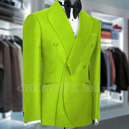 Black Suits For Men Shawl Lapel Formal 1 Piece Jacket Double Breasted Business Casual Groom Wedding Party Custom Made Blazer