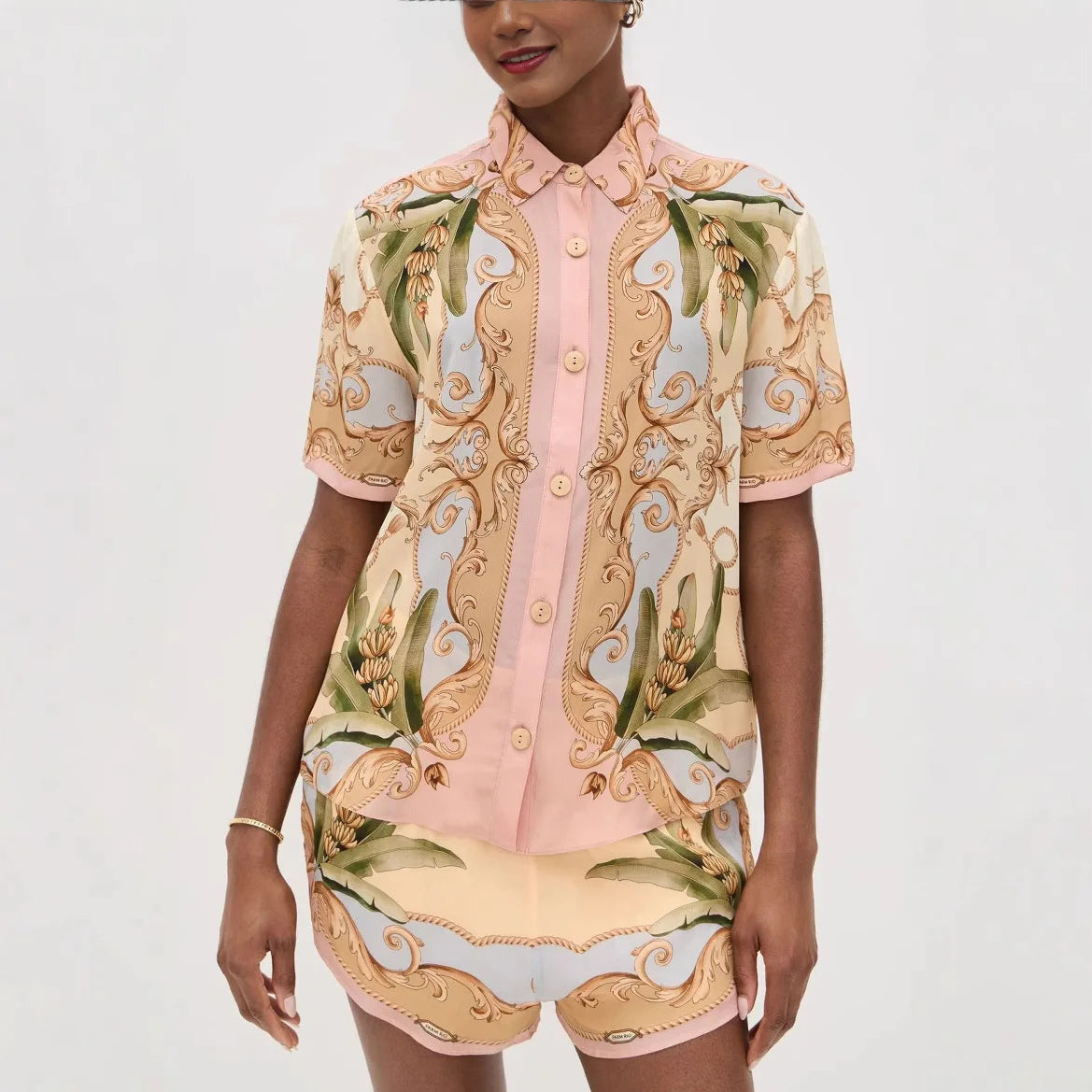 2026 New Casual Fashionable Personality Shirt Shorts Set Spicy Girl Fashionable Two-Piece Suit for Women Autumn Season