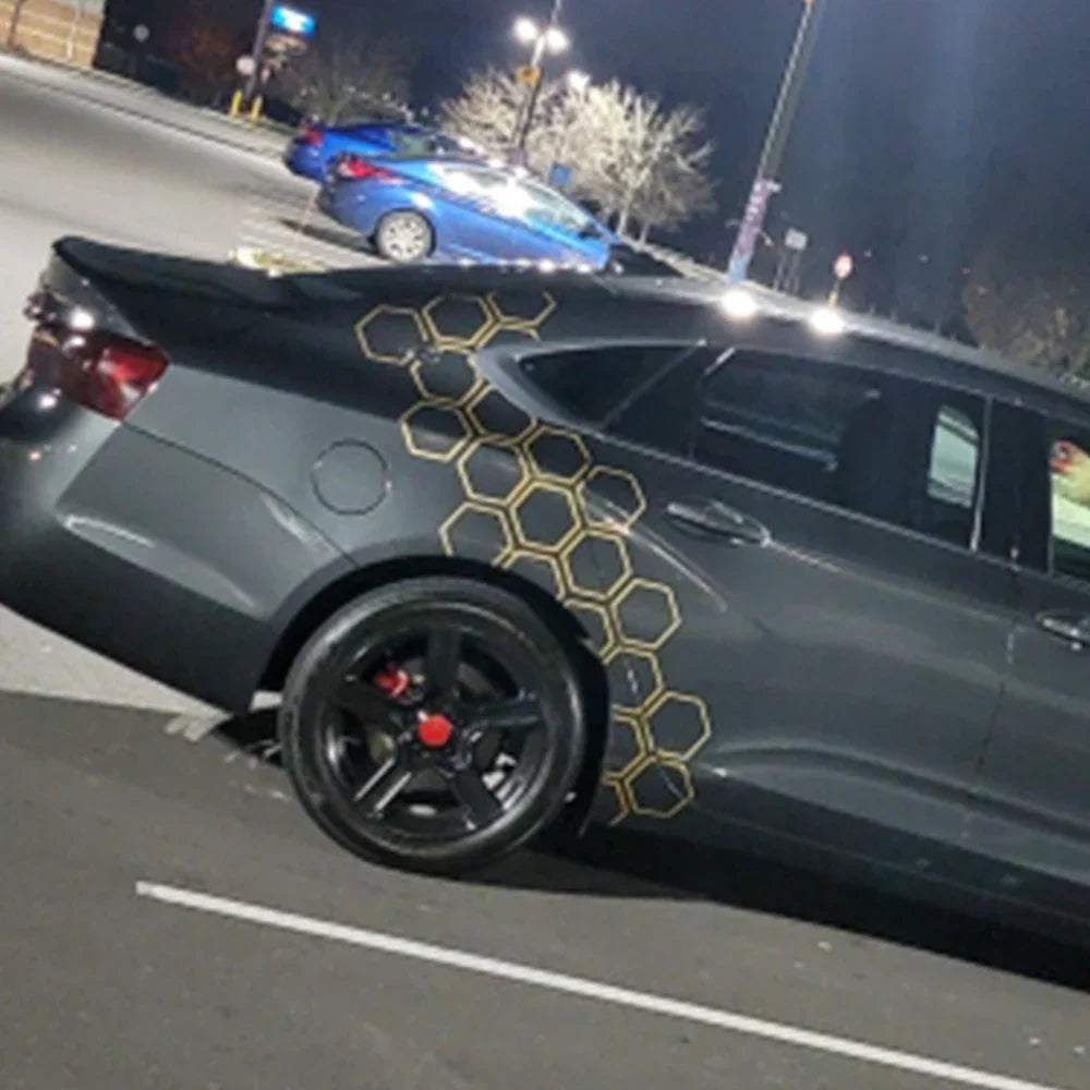 Car Creative Honeycomb Open Style Sticker Auto Graphics Vinyl Decor Tuning Car Side Sticker For Audi BMW Hyundai Ford Jeep Fiat