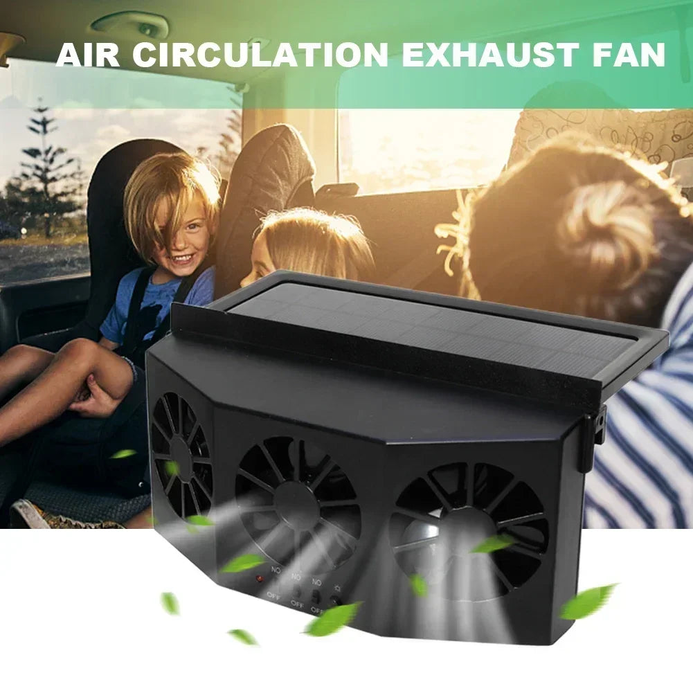 Car Exhaust Fan 3-Head Cooling Fan USB Powered Car Air Purifier Radiator Fan Window Vent Cool Ventilation Interior Accessories