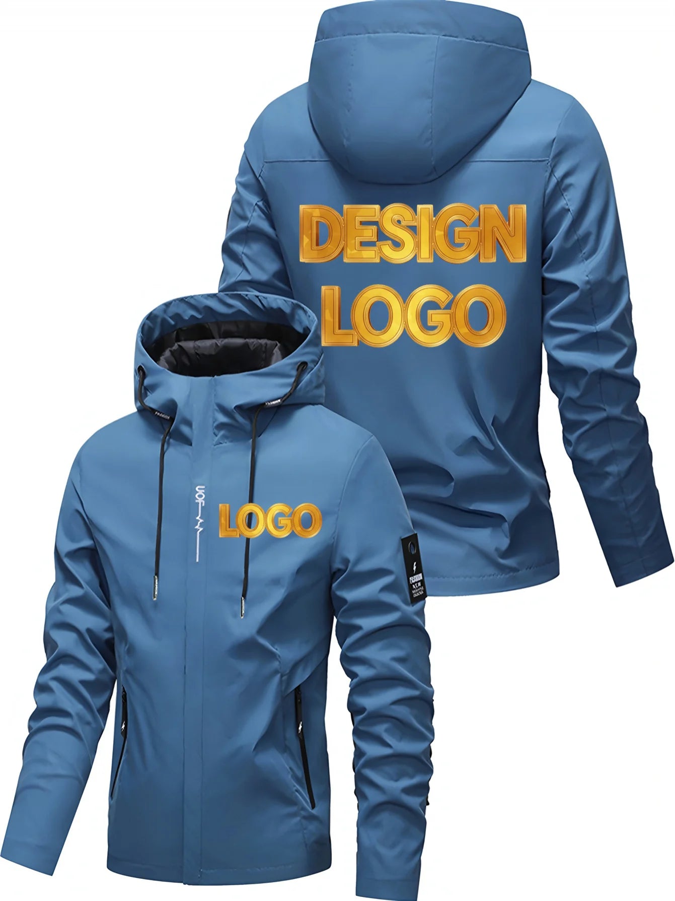 Customized Travel Team Zipper Jacket, Men's and Women's Hooded Unisex UV Resistant Waterproof Jacket, Outerwear, Spring, Summer,