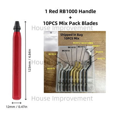 Deburring Tool Set with 11pcs High Speed Steel Swivel Blades Burr Removal Tool for Metal Resin PVC Pipes Copper Plastic Aluminum