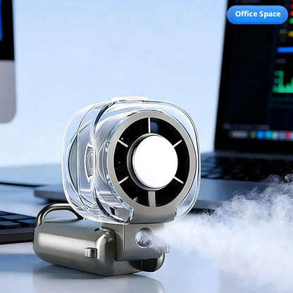Portable Handheld Misting Fan High Speed Turbo Cooling Spray USB Rechargeable Mini Desk Fan Summer Outdoor Fan