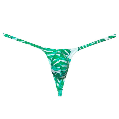 Mens G-String Underwear Thong Multicolor Print Men Low Rise Bikini Briefs Pouch Breathable Thong for Men Quick-dry Mini Panties