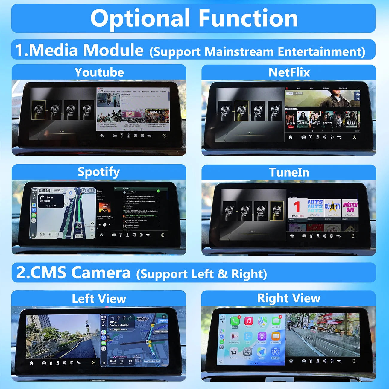 Wireless CarPlay Android Auto Display Multimedia Player For BMW X5 X6 F15 E70 E71 2009-2017 NBT CIC GPS Touch Screen 1920*720