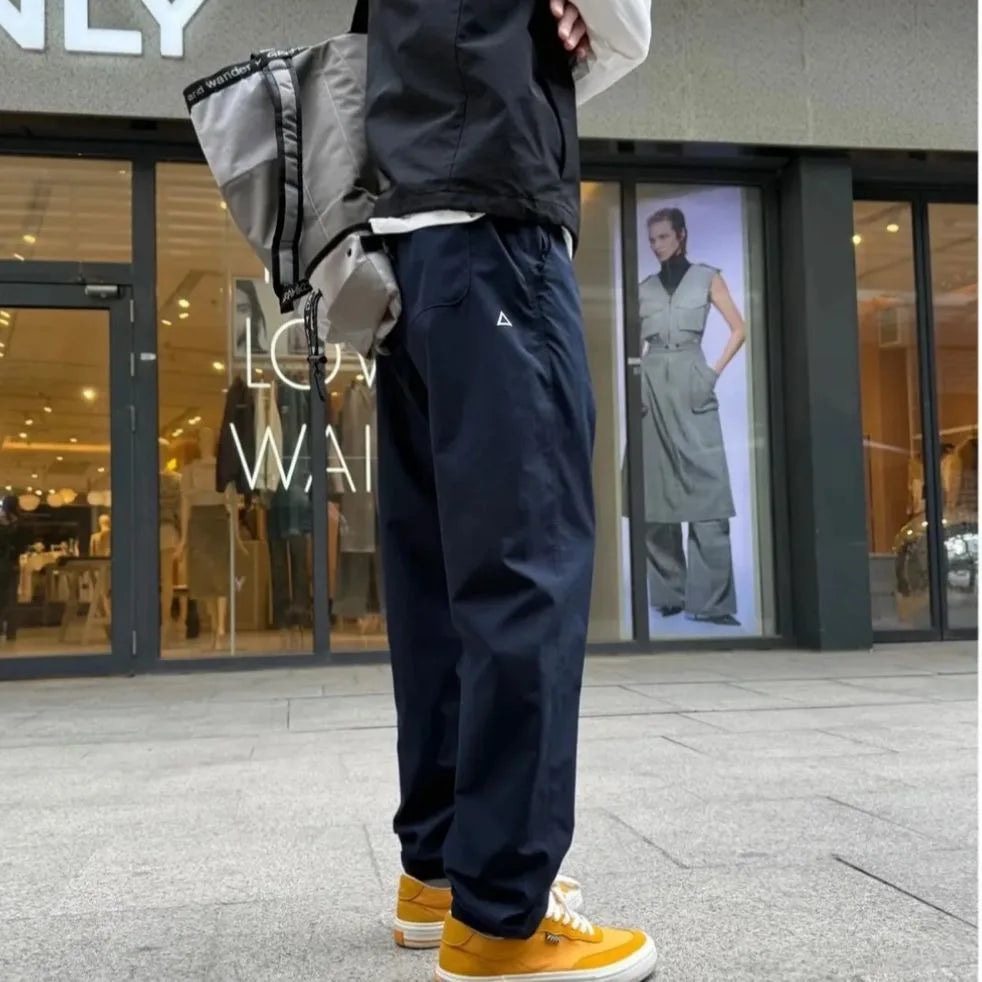 Quick Dry Straight Leg Thin Work Trousers for Men Summer Outdoor Hiking Mountain Climbing Windproof Pants Casual Fashion