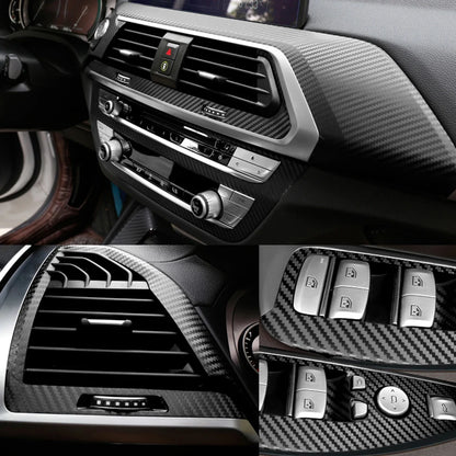 For BMW X3 X4 G01 G02 2018-2020 Interior Central Control Panel Door Handle Carbon Fiber Stickers Decals Car styling Accessorie